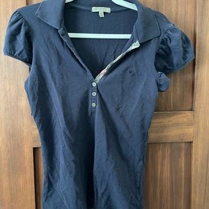 Burberry Top Puff Sleeve Polo Shirt